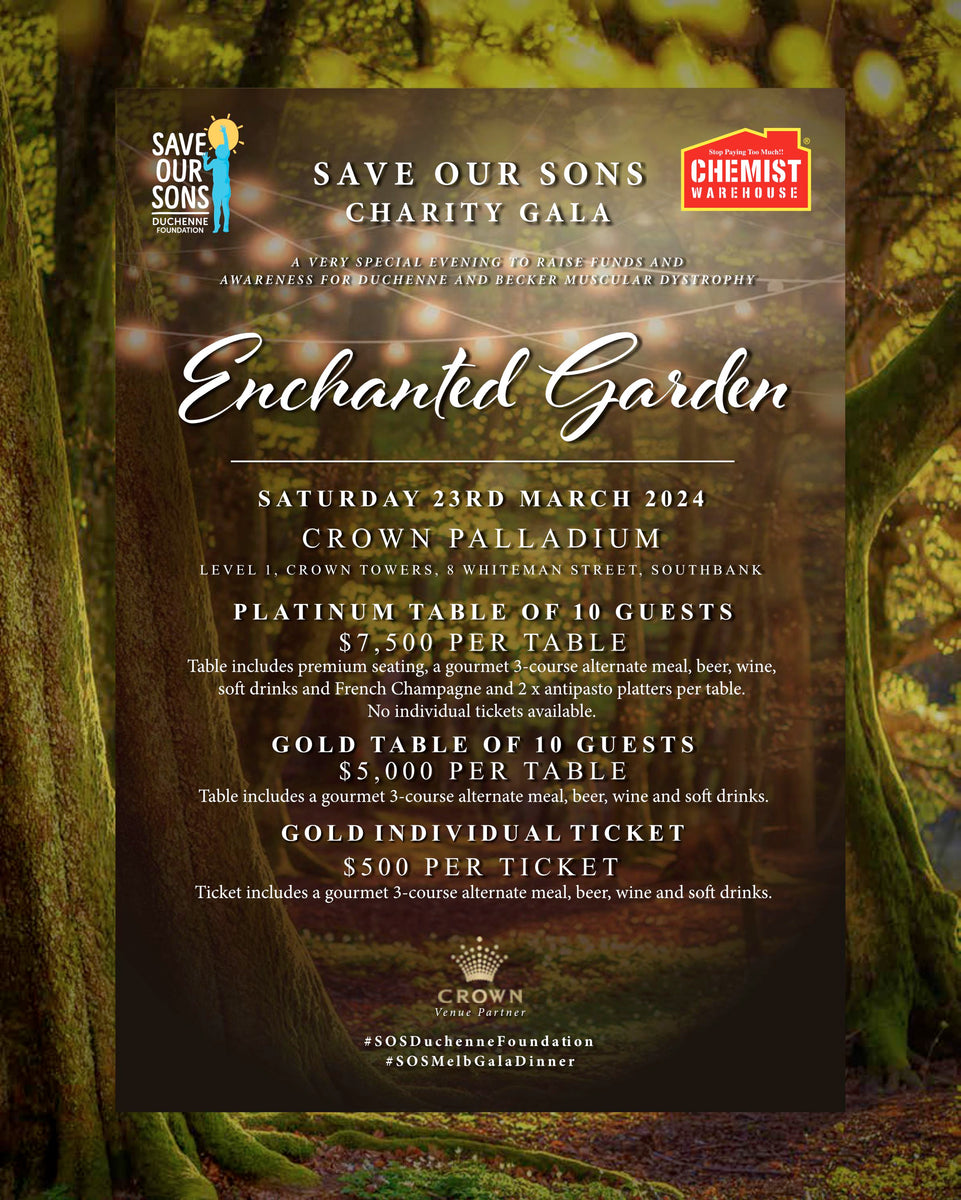 Save Our Sons 2024 Melbourne Gala Dinner Save Our Sons Duchenne
