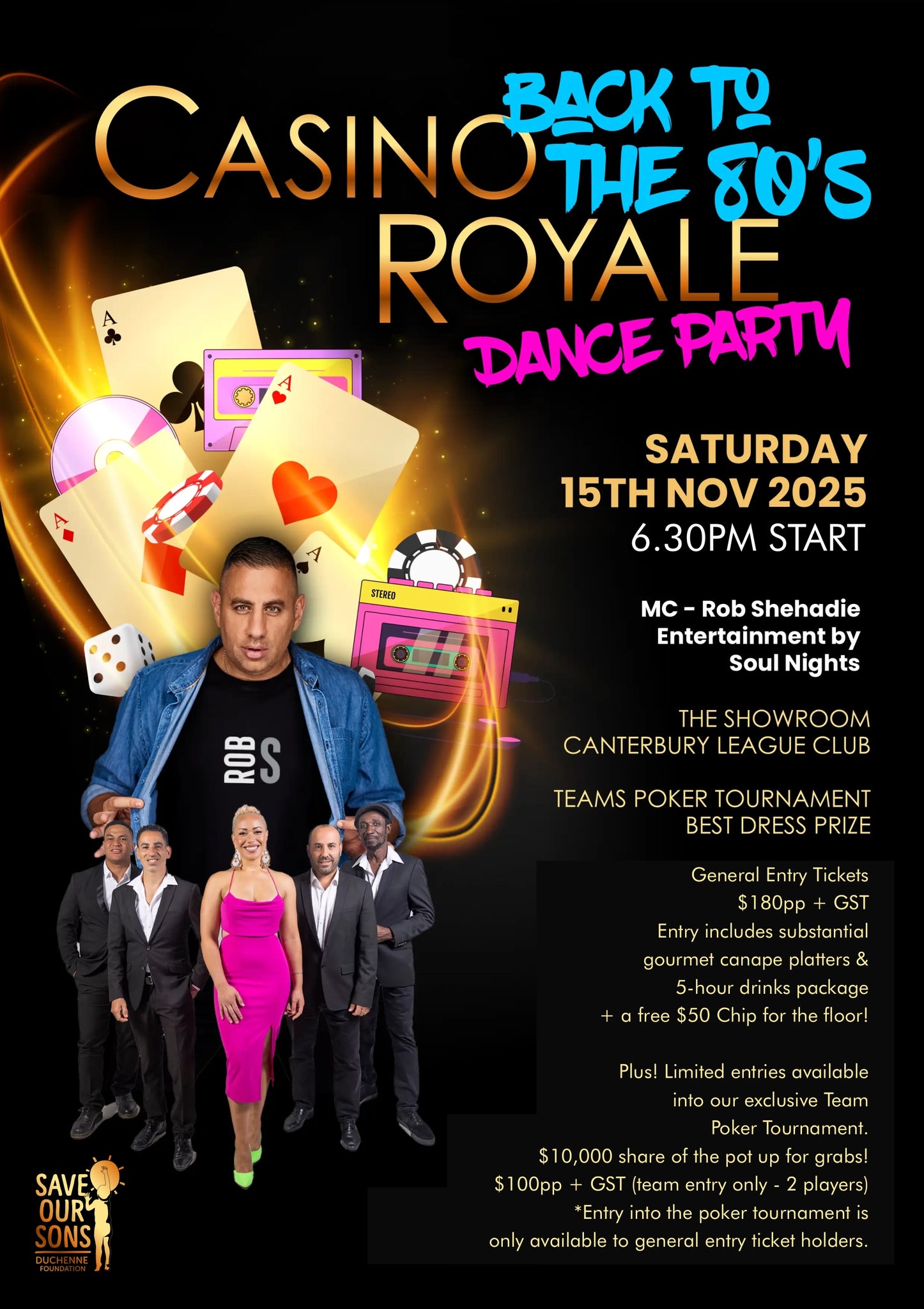 Save Our Sons 2026 - Casino Royale Back to the 80's