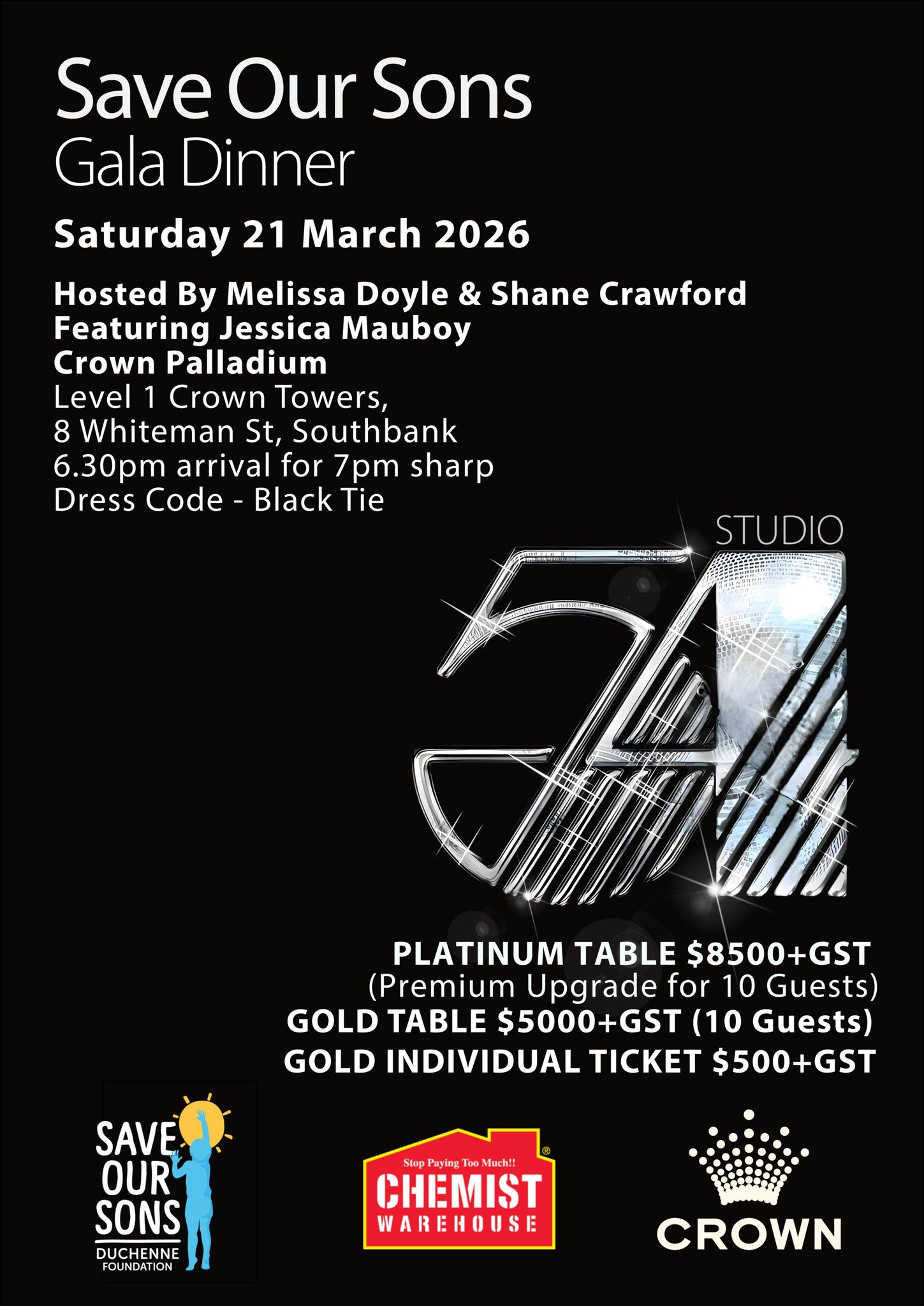 Save Our Sons 2026 Melbourne Gala Dinner